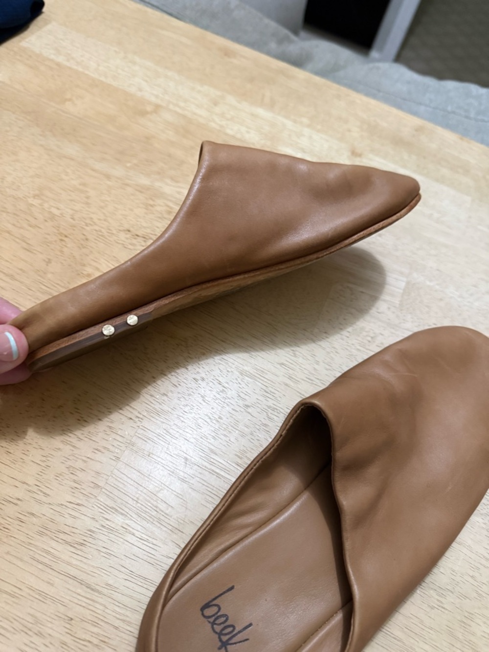 Beek Sanderling Mule in tan leather